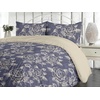 image:imageAmbesonne Roses Duvet Cover Set Blossoming Petals Wild Flowers and Leaves Romantic Feels Vintage Concept Reversible 2 Piece Bedding Set with Pillow Sham Twin Beige and Dark Indigo
