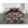 image:imageAmbesonne Tropical Duvet Cover Set Exotic Jungle Leaves on Black Background Watercolor Hawaiian Branches Reversible 3 Piece Bedding Set with 2 Pillow Shams Queen Plum Grey Pink Salmon