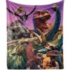 image:imageAmbesonne Dinosaur Throw Blanket Jurassic Times Themed Design of Trex Stegosaurus and Triceratops Flannel Fleece Accent Piece Soft Couch Cover for Adults 50 x 60 Violet Grey and Night Blue
