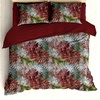 image:imageAmbesonne Floral Duvet Cover Set Gerbera Ornament with Blurry and Shadowy Effect Abstract Garden Bloom Reversible 2 Piece Bedding Set with Pillow Sham Twin Pale Maroon Olive Green