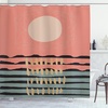 image:imageAmbesonne Mid Century Modern Boho Shower Curtain Abstract Sun on Scandinavian Waves Pastel Terracotta Colors Cloth Fabric Bathroom Decor Set with Hooks 69 W x 84 L Coral Laurel Green