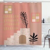 image:imageAmbesonne Mid Century Modern Boho Shower Curtain Contemporary Neutral Terracotta Colored Scene Art Cloth Fabric Bathroom Decor Set with Hooks 69 W x 84 L Coral Pale Salmon and Camel