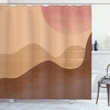 image:imageAmbesonne Mid Century Modern Boho Shower Curtain Earth Tones Minimalist Desert Dunes Art with Sun Print Cloth Fabric Bathroom Decor Set with Hooks 69 W x 84 L Peach Camel Chocolate