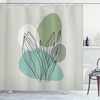 image:imageAmbesonne Mid Century Modern Boho Shower Curtain Minimalist Outline Leafy Silhouettes Botanical Shapes Cloth Fabric Bathroom Decor Set with Hooks 69 W x 84 L Pistachio Green Seafoam
