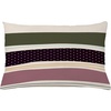 image:imageAmbesonne Mid Century Modern Boho Throw Pillow Cushion Cover Bold Stripes with Minimalist Spots on Eggshell Back Decorative Rectangle Accent Pillow Case 26 X 16 Dark Purple and Army Green