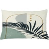 image:imageAmbesonne Mid Century Modern Boho Throw Pillow Cushion Cover Exotic Leaf Silhouette with Abstract Semicircle Print Decorative Rectangle Accent Pillow Case 26 X 16 Ivory Pale Reseda Green