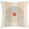 image:imageAmbesonne Mid Century Modern Boho Throw Pillow Cushion Cover Geometric Design Minimalist Stripes and Circles Like Eye Decorative Square Accent Pillow Case 24 X 24 Champagne Dark Salmon