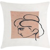 image:imageAmbesonne Mid Century Modern Boho Throw Pillow Cushion Cover Minimalist Outline Lady Silhouette and Rectangle Print Decorative Square Accent Pillow Case 24 X 24 Almond Dark Slate Blue