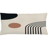 image:imageAmbesonne Mid Century Modern Boho Throw Pillow Cushion Cover Minimalist Round and Semicircle Shaped Stripes Pattern Decorative Rectangle Accent Pillow Case 36 X 16 Eggshell Charcoal Grey