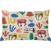 image:imageAmbesonne Mid Century Modern Boho Throw Pillow Cushion Cover Pattern of Abstract Leafy Shapes with Face Look Drawings Decorative Rectangle Accent Pillow Case 26 X 16 Eggshell Multicolor