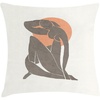 image:imageAmbesonne Mid Century Modern Boho Throw Pillow Cushion Cover Simple Silhouette of Lady with Peach Tone Sun Round Print Decorative Square Accent Pillow Case 18 X 18 Salmon Dimgray White