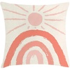 image:imageAmbesonne Mid Century Modern Boho Throw Pillow Cushion Cover Sunny Day in Neutral Colors Rainbow Stripes and Sun Art Decorative Square Accent Pillow Case 40 X 40 Coral Blush Eggshell