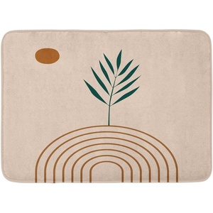 image:imageAmbesonne Mid Century Modern Boho Bath Mat Abstract Botany Vibes Leaf with Roundy Stripes and Round Plush Bathroom Decor Mat with Non Slip Backing 302 x 20 Hunter Green Ginger