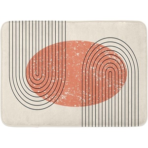 image:imageAmbesonne Mid Century Modern Boho Bath Mat Grunge Planet Inspired Round with Stripes on Ivory Back Plush Bathroom Decor Mat with Non Slip Backing 302 x 20 Salmon Charcoal Grey