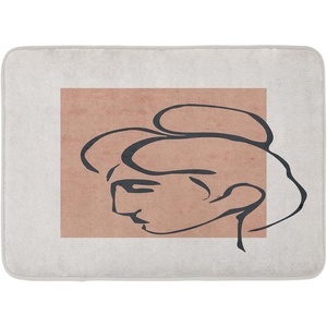 image:imageAmbesonne Mid Century Modern Boho Bath Mat Minimalist Outline Lady Silhouette and Rectangle Print Plush Bathroom Decor Mat with Non Slip Backing 302 x 20 Almond Dark Slate Blue