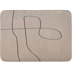 image:imageAmbesonne Mid Century Modern Boho Bath Mat Minimalist Themed Scribble Style Stripe on Nude Tone Plush Bathroom Decor Mat with Non Slip Backing 302 x 20 Pale Sepia Charcoal Grey