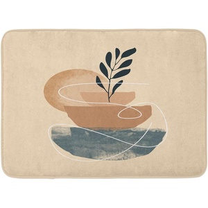 image:imageAmbesonne Mid Century Modern Boho Bath Mat Simple Botanical Leaves Watercolor Semicircles Art Plush Bathroom Decor Mat with Non Slip Backing 302 x 20 Camel Champagne Grey Teal