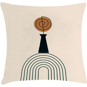 image:imageAmbesonne Mid Century Modern Boho Throw Pillow Cushion Cover Abstract Design of Geometric Round and Whirly Stripes Decorative Square Accent Pillow Case 36 X 36 Dark Reseda Green Ginger
