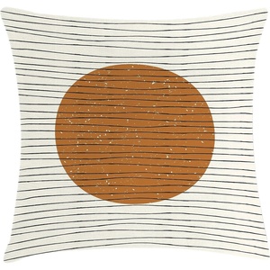 image:imageAmbesonne Mid Century Modern Boho Throw Pillow Cushion Cover Abstract Minimal Moon with Earth Tones and Stripes Art Decorative Square Accent Pillow Case 16 X 16 Ginger Ivory Dark Grey
