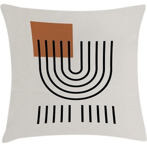 image:imageAmbesonne Mid Century Modern Boho Throw Pillow Cushion Cover Minimalist Abstract Aura Square and Roundy Lines Dreamy Art Decorative Square Accent Pillow Case 28 X 28 Pale Tan Cinnamon
