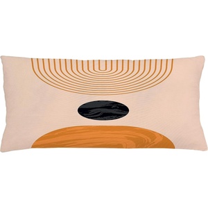 image:imageAmbesonne Mid Century Modern Boho Throw Pillow Cushion Cover Semi Circles and Planet Rounds on a Soft Background Decorative Rectangle Accent Pillow Case 36 X 16 Dark Orange and Pale Peach