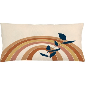 image:imageAmbesonne Mid Century Modern Boho Throw Pillow Cushion Cover Simple Leaves Branch of Earth Tones Rainbow Dreamy Art Decorative Rectangle Accent Pillow Case 36 X 16 Eggshell Burnt Orange