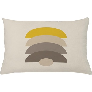 image:imageAmbesonne Mid Century Modern Boho Throw Pillow Cushion Cover Simple Semicircle Pattern with Neutral Colors Print Decorative Rectangle Accent Pillow Case 26 X 16 Ivory Mustard Pale Taupe