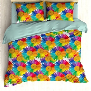 image:imageAmbesonne Rainbow Flowers Duvet Cover Set Blossoming Abstract Toned Colorful Gerbera Inspired Petals Reversible 2 Piece Bedding Set with Pillow Sham Twin Earth Yellow and Multicolor