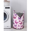 image:imageAmbesonne Butterfly Laundry Bag Various Flying Butterflies Colors Hippie Style Print Design Hamper Basket with Handles Drawstring Closure for Laundromats 13 x 19 Purple PinkPurple Pink