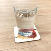 image:imageAmbesonne Movie Theater Coaster Set of 4 Various Hand Drawn on a Notebook Page Style Backdrop Hollywood Fun Square Hardboard Gloss Coasters Standard Size White BlueBrown Cream