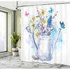 image:imageAmbesonne Winter Shower Curtain Ornamental Crystals of Ice Freezing Weather in January Cold Abstract Cloth Fabric Bathroom Decor Set with Hooks 69 W x 70 L Coconut YellowSoft Blue Sea Blue Purple
