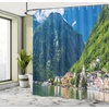 image:imageAmbesonne Winter Shower Curtain Ornamental Crystals of Ice Freezing Weather in January Cold Abstract Cloth Fabric Bathroom Decor Set with Hooks 69 W x 70 L Coconut YellowGreen Blue White