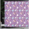 image:imageAmbesonne Winter Shower Curtain Ornamental Crystals of Ice Freezing Weather in January Cold Abstract Cloth Fabric Bathroom Decor Set with Hooks 69 W x 70 L Coconut YellowPurple Cadet Blue White
