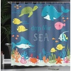 image:imageAmbesonne Winter Shower Curtain Ornamental Crystals of Ice Freezing Weather in January Cold Abstract Cloth Fabric Bathroom Decor Set with Hooks 69 W x 70 L Coconut YellowIndigo Fern Green Sky Blue