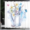 image:imageAmbesonne Winter Shower Curtain Ornamental Crystals of Ice Freezing Weather in January Cold Abstract Cloth Fabric Bathroom Decor Set with Hooks 69 W x 70 L Coconut YellowSoft Blue Sea Blue Purple