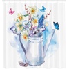 image:imageAmbesonne Winter Shower Curtain Ornamental Crystals of Ice Freezing Weather in January Cold Abstract Cloth Fabric Bathroom Decor Set with Hooks 69 W x 70 L Coconut YellowSoft Blue Sea Blue Purple