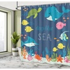 image:imageAmbesonne Winter Shower Curtain Ornamental Crystals of Ice Freezing Weather in January Cold Abstract Cloth Fabric Bathroom Decor Set with Hooks 69 W x 70 L Coconut YellowIndigo Fern Green Sky Blue