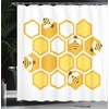 image:imageAmbesonne Winter Shower Curtain Ornamental Crystals of Ice Freezing Weather in January Cold Abstract Cloth Fabric Bathroom Decor Set with Hooks 69 W x 70 L Coconut YellowEarth Yellow Mustard