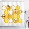 image:imageAmbesonne Winter Shower Curtain Ornamental Crystals of Ice Freezing Weather in January Cold Abstract Cloth Fabric Bathroom Decor Set with Hooks 69 W x 70 L Coconut YellowEarth Yellow Mustard