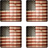 image:imageAmbesonne American Flag Coaster Set of 4 USA Flag Over Vertical Striped Wooden Board Citizen Solidarity Artwork Square Hardboard Gloss Coasters Standard Size Coral CreamCoral Cream