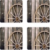 image:imageAmbesonne Movie Theater Coaster Set of 4 Various Hand Drawn on a Notebook Page Style Backdrop Hollywood Fun Square Hardboard Gloss Coasters Standard Size White BlueBlack Brown