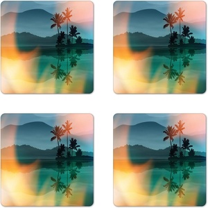 image:imageAmbesonne Movie Theater Coaster Set of 4 Various Hand Drawn on a Notebook Page Style Backdrop Hollywood Fun Square Hardboard Gloss Coasters Standard Size White BlueMulticolor