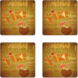 image:imageAmbesonne Movie Theater Coaster Set of 4 Various Hand Drawn on a Notebook Page Style Backdrop Hollywood Fun Square Hardboard Gloss Coasters Standard Size White BlueBrown Orange