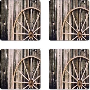 image:imageAmbesonne Movie Theater Coaster Set of 4 Various Hand Drawn on a Notebook Page Style Backdrop Hollywood Fun Square Hardboard Gloss Coasters Standard Size White BlueBlack Brown