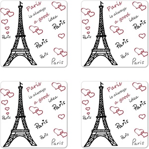 image:imageAmbesonne Movie Theater Coaster Set of 4 Various Hand Drawn on a Notebook Page Style Backdrop Hollywood Fun Square Hardboard Gloss Coasters Standard Size White BlueWhite Black