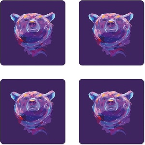 image:imageAmbesonne Movie Theater Coaster Set of 4 Various Hand Drawn on a Notebook Page Style Backdrop Hollywood Fun Square Hardboard Gloss Coasters Standard Size White BlueSky Blue Purple