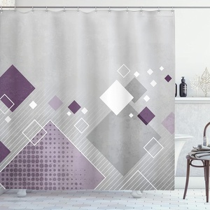 image:imageAmbesonne Winter Shower Curtain Ornamental Crystals of Ice Freezing Weather in January Cold Abstract Cloth Fabric Bathroom Decor Set with Hooks 69 W x 70 L Coconut YellowGrey Purple