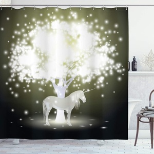 image:imageAmbesonne Winter Shower Curtain Ornamental Crystals of Ice Freezing Weather in January Cold Abstract Cloth Fabric Bathroom Decor Set with Hooks 69 W x 70 L Coconut YellowYellow Hunter Grey