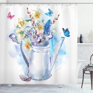 image:imageAmbesonne Winter Shower Curtain Ornamental Crystals of Ice Freezing Weather in January Cold Abstract Cloth Fabric Bathroom Decor Set with Hooks 69 W x 70 L Coconut YellowSoft Blue Sea Blue Purple