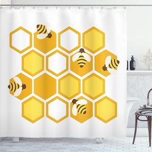 image:imageAmbesonne Winter Shower Curtain Ornamental Crystals of Ice Freezing Weather in January Cold Abstract Cloth Fabric Bathroom Decor Set with Hooks 69 W x 70 L Coconut YellowEarth Yellow Mustard